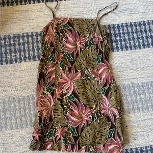 Madewell Tropical Print Dress with Spaghetti Straps